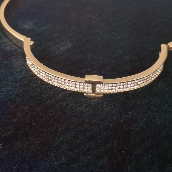 18K Gold Plated Crystal Belt Bangle Gold Swarovski Crystal Belt Bangle Bracelet - Picture 11 of 17